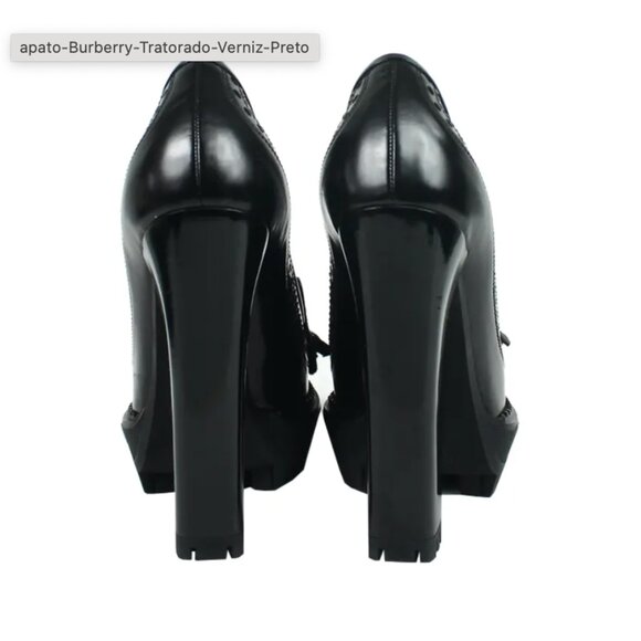 BURBERRY Prorsum Thomond 130 Tassels Platform Pumps Black Mocassin New in/Box - Picture 7 of 14